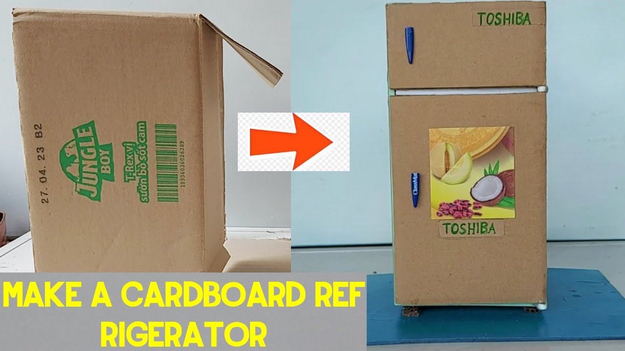 How to make a refrigerator out of cardboard || According to Toshiba's model