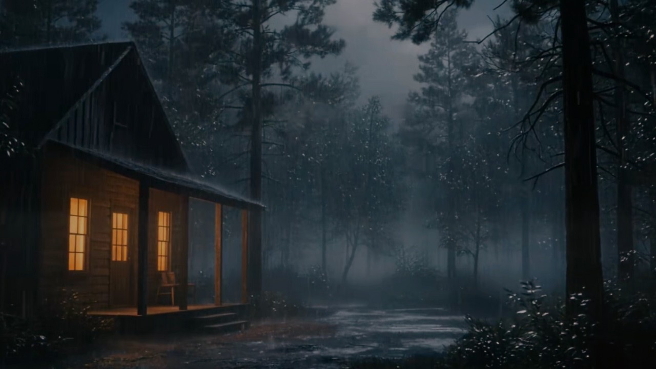 🌧️ Rainy Night in a Forest Cabin | Deep Sleep & Relaxation