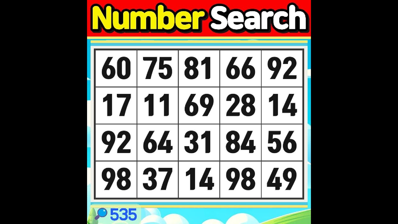 Number Search #535 Do you want a healthy brain?【Match | brain game | puzzle 】