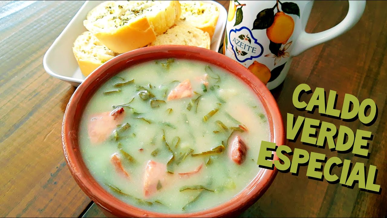 Veja a receita completa de CALDO VERDE com costelinha defumada.