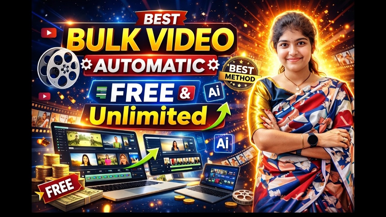 Bulk Video Automatic Free & Unlimited 😱 | AI Video Creation Step by Step (No Editing Skills)