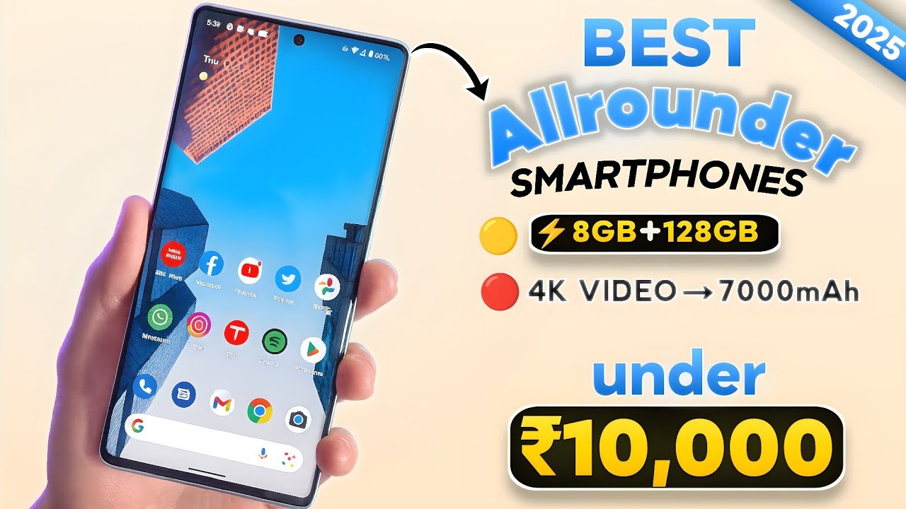 Top 5 Best 5G Phones under 10000 in India 2025 | Camera + Battery + Gaming Phone