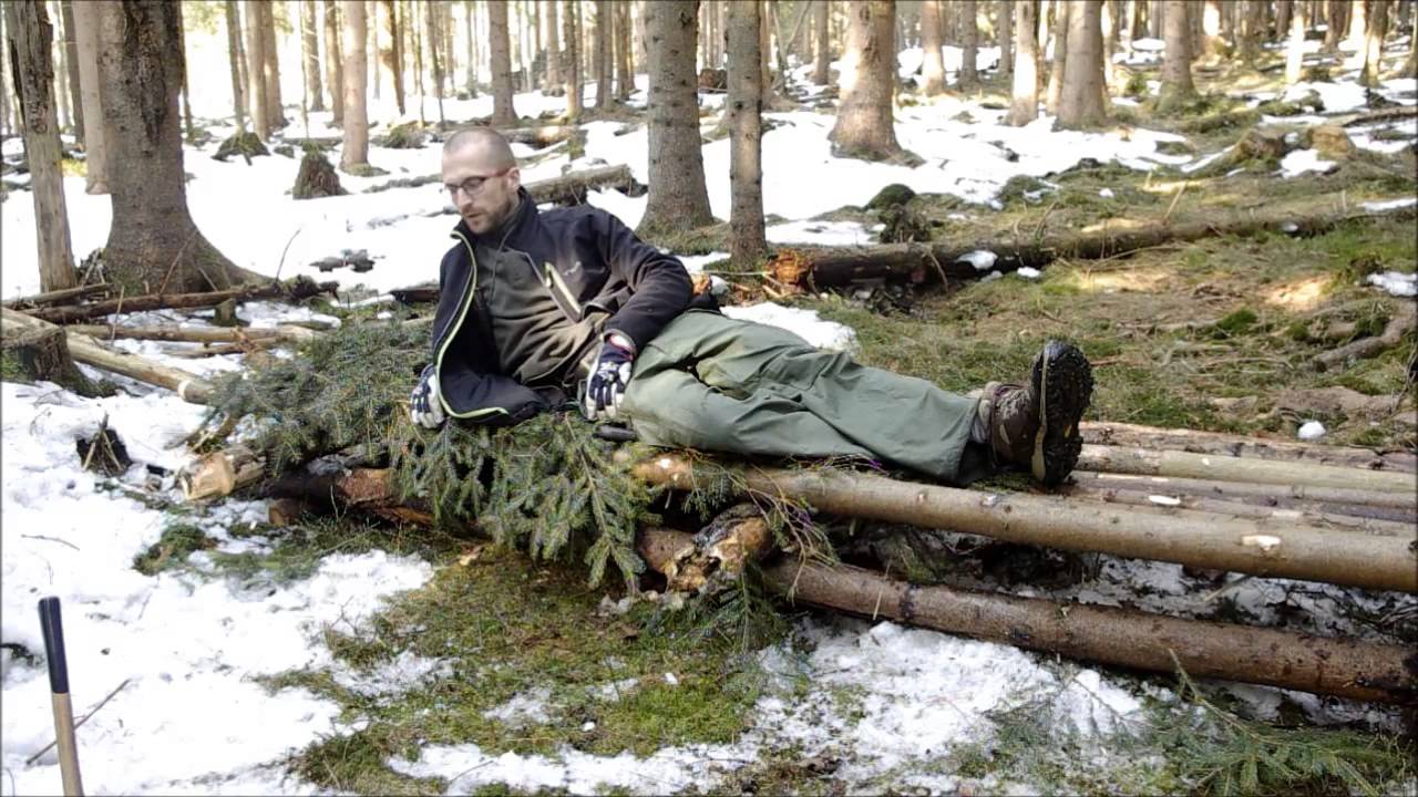 Bushcraft i survival - leśne schronienie - jak zbudować łóżko.