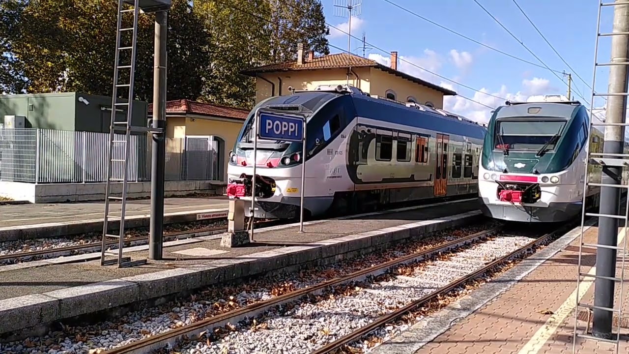 Trasporto Ferroviario Toscano ETR425 056 & ETT 24 a Poppi: 08/11/2023.