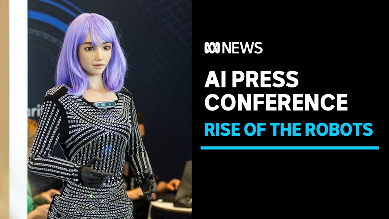 Robots in world's first AI press conference say they won't steal jobs | ABC News