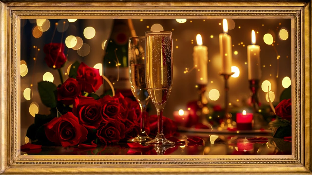 4K Valentine’s Day TV Art 🌹 Romantic Candlelight Roses | 2 Hours