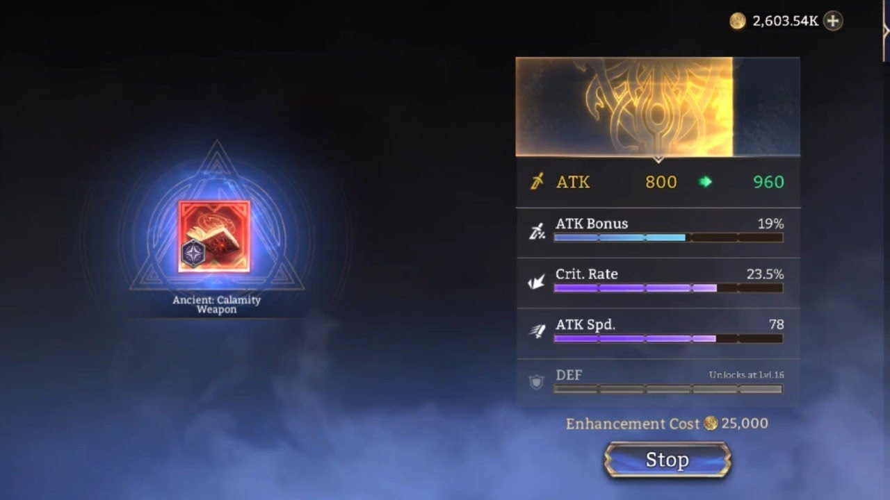 Mythic Gear VS Ancient Mythic Gear Enhancement Comparison - Watcher of Realms