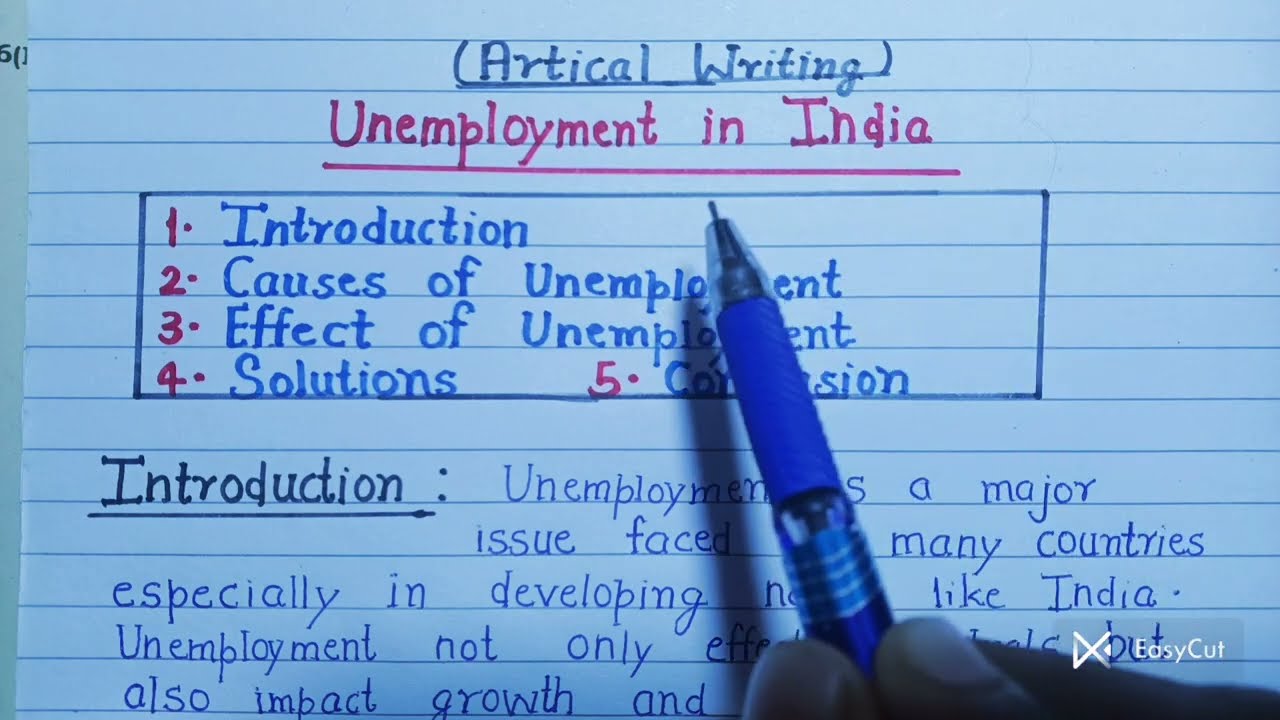 Class 12 English Article Writing (Unemployment in India) 🔥 Very Important Article 