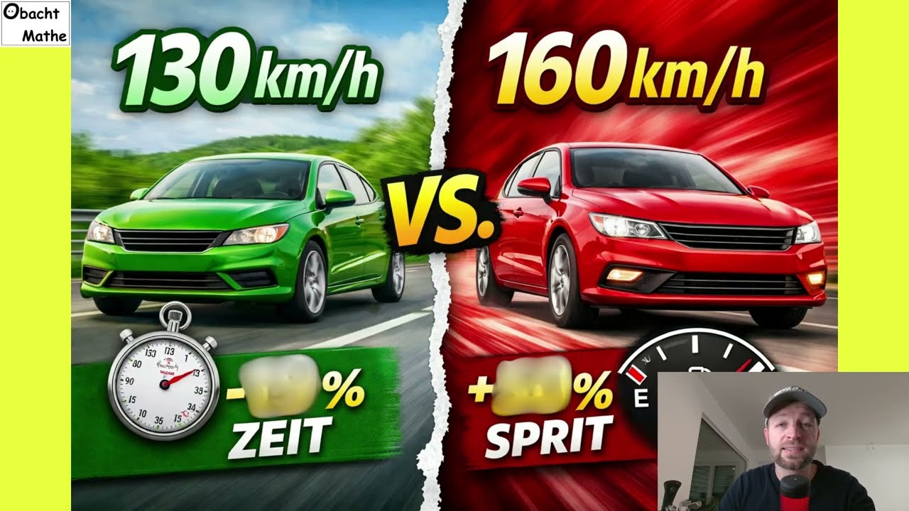 160 km/h lohnt sich NICHT 😳 Die Rechnung überrascht! #obachtmathe #wissenswert #wissenswertes