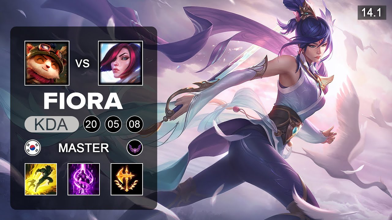 Fiora vs Teemo Top - KR Master - Patch 14.1 Season 14