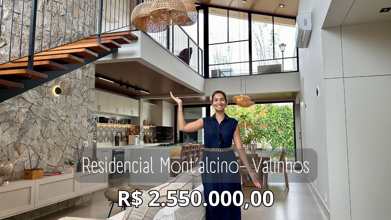 CASA CONTEMPORÂNEA TÉRREA MOBILIADA NO RESIDENCIAL MONT'ALCINO EM VALINHOS- TOUR COMPLETO