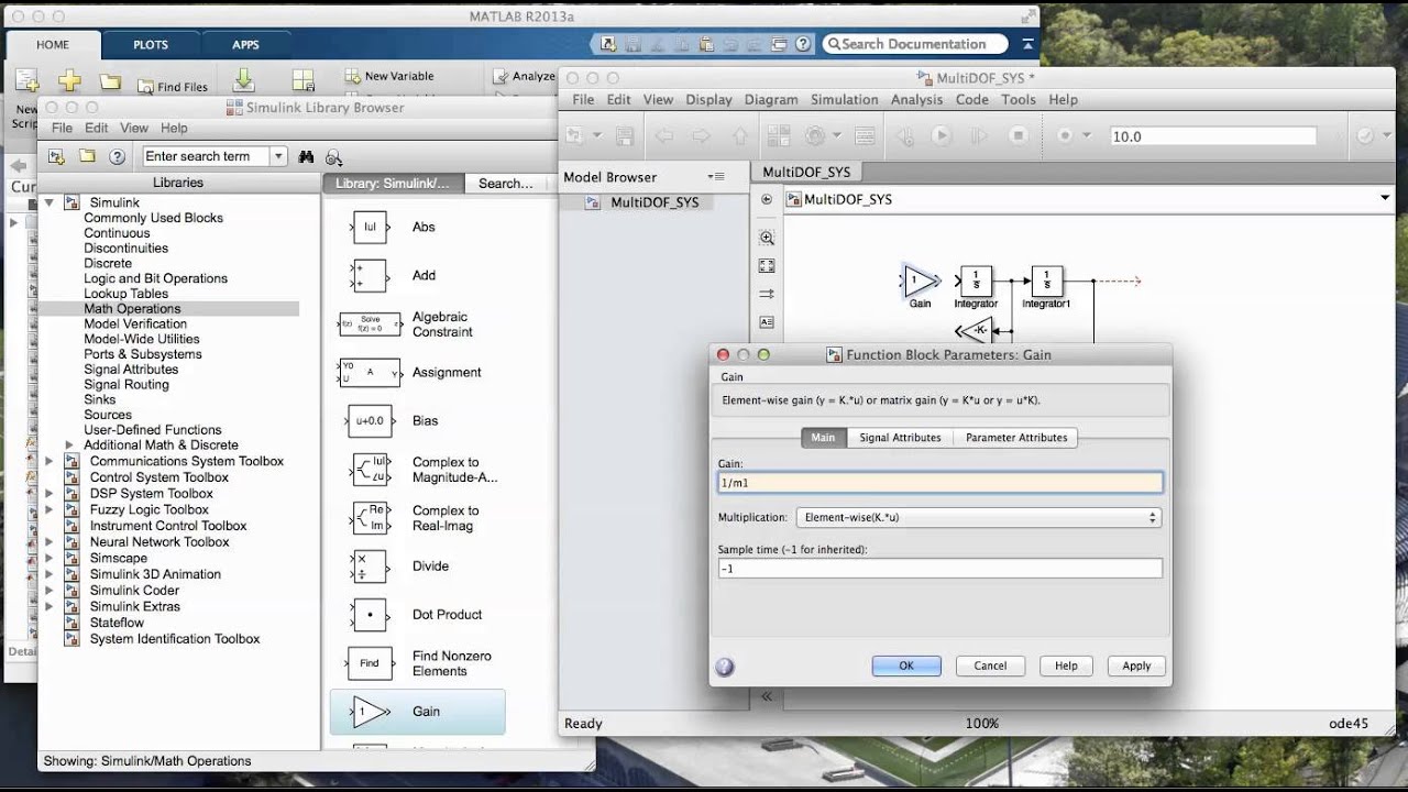 2 DOF Spring Mass Damper in Simulink