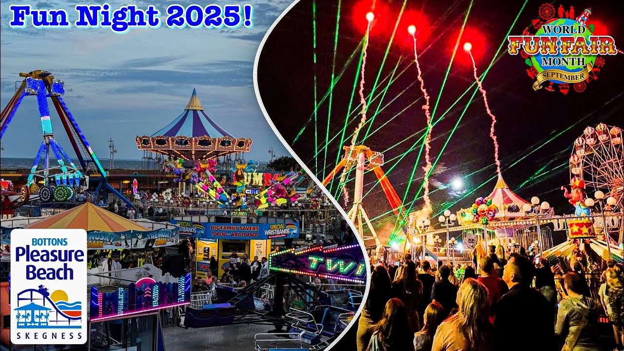 Skegness Pleasure Beach Fun Night September 2025 | Laser Show, Fireworks, Entertainment & More!