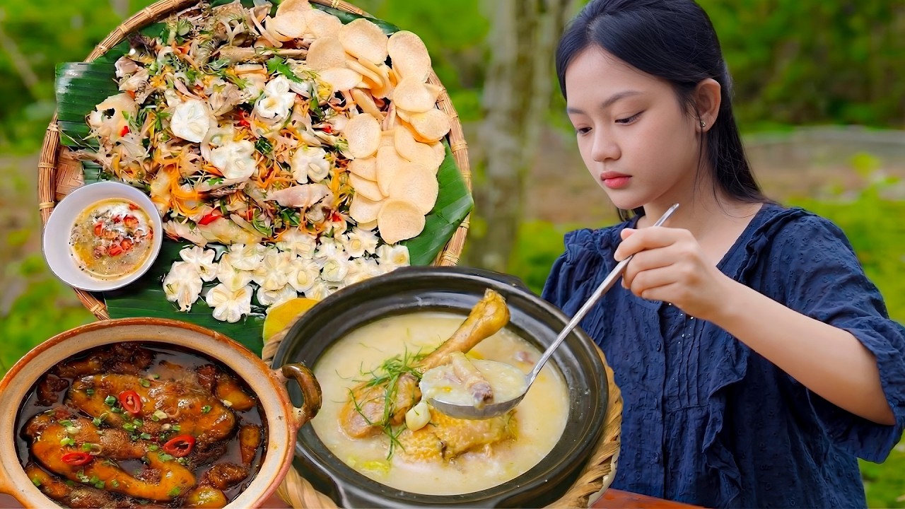 Countryside Cooking Vlog  Fresh Chicken Soup & Stir Fried Frog – Vietnamese Home Meal