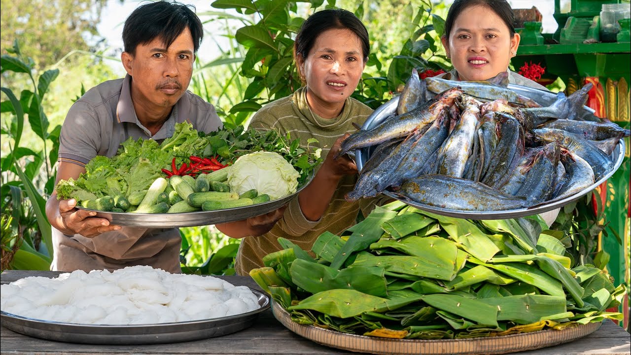 Ultimate CAMBODIAN Feast! 🔥 Grilled Catfish & Sangvak with Fresh Khmer Noodles