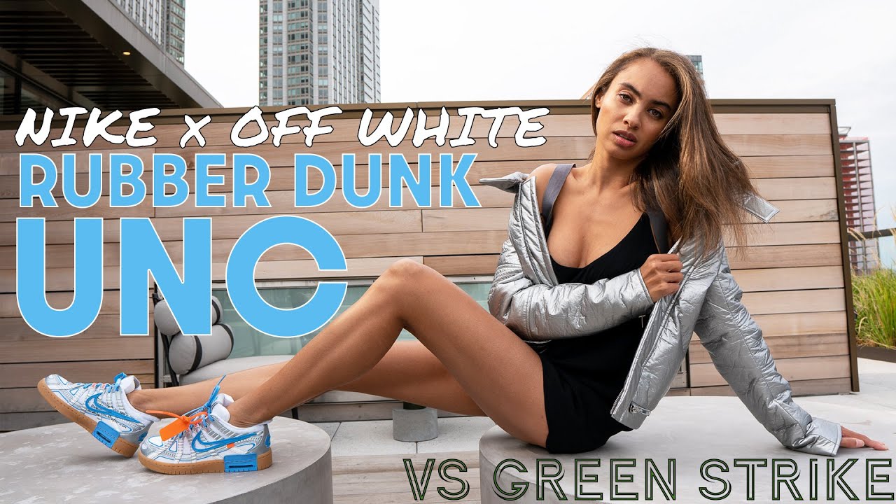 NIKE x OFF WHITE RUBBER DUNK UNC ON FOOT Review and Styling Haul: Which Dunk Should YOU Choose?
