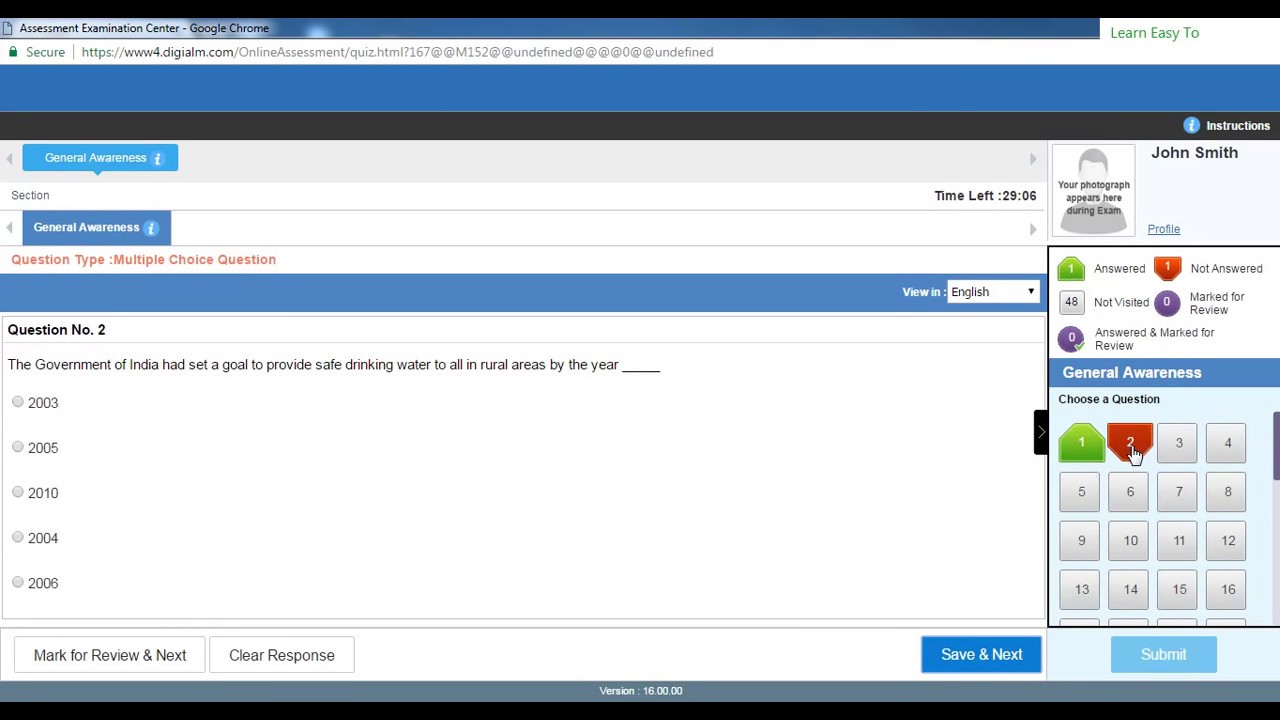 Online Mock Test Sample Video