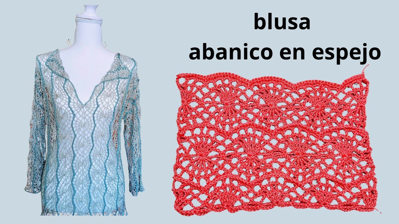 blusa crochet abanico en espejo