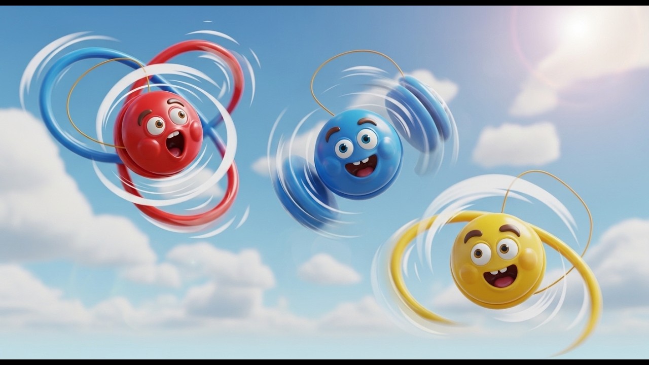 Three Little Yo Yos Whirl Whirl Whirl | Toy Songs & Counting Rhyme for Kids