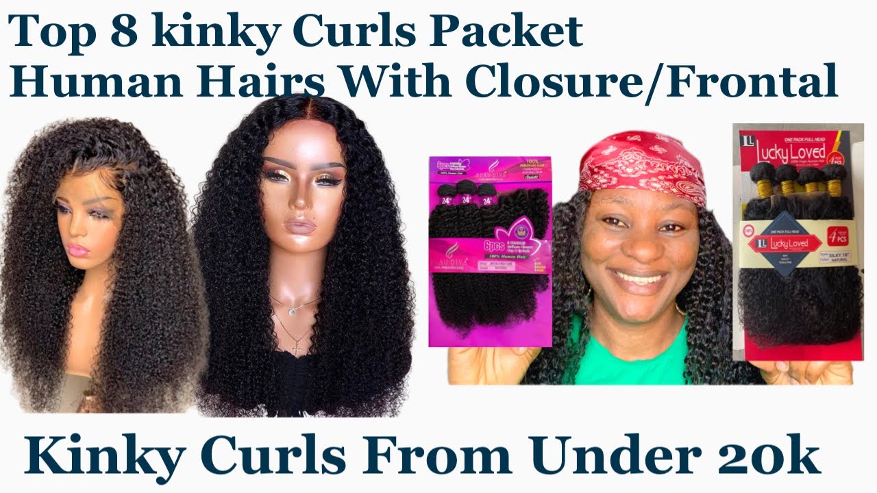 Top 8 kinky Curls Packet Human Hairs With Closure/Frontal|kinky Curls From Under 20k