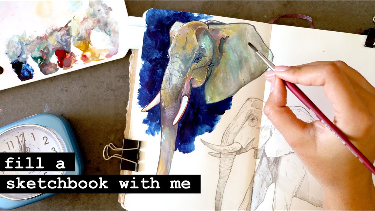 Sketchbooking Every Day + Falling Back In Love With Art &middot; Fill a Sketchbook With Me! #14 &middot; ad