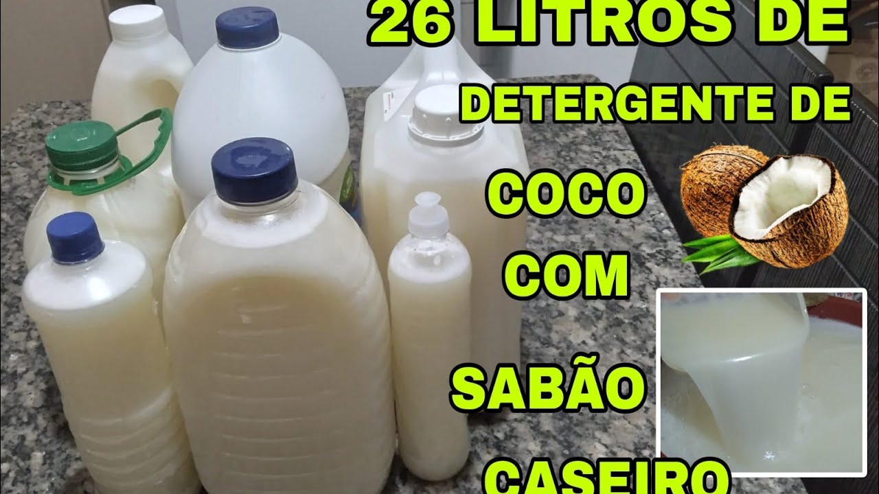 26 LITROS DE DETERGENTE DE 🥥COCO COM SABÃO CASEIRO 🌴