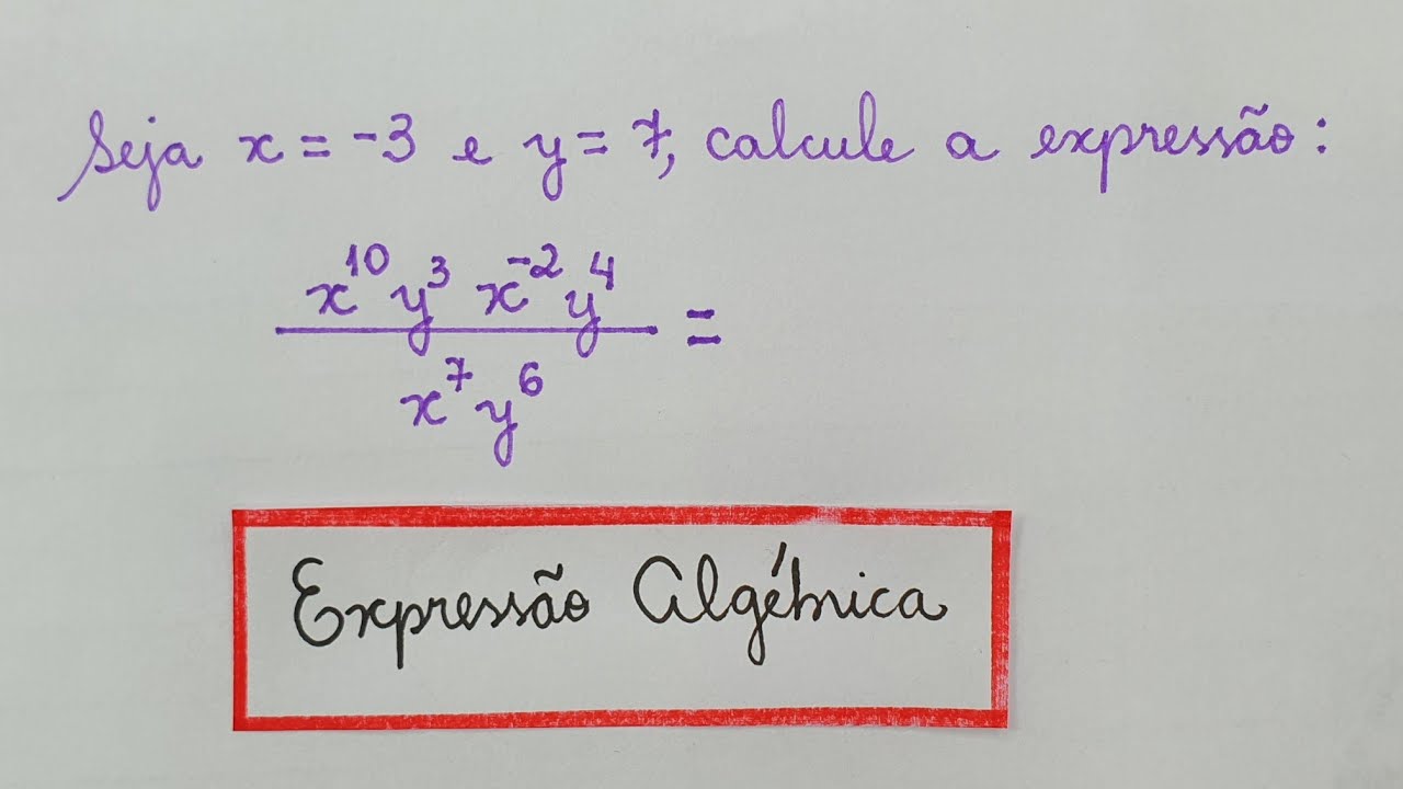 👁‍🗨 Valor Numérico de uma Expressão Algébrica - Professora Angela Matemática