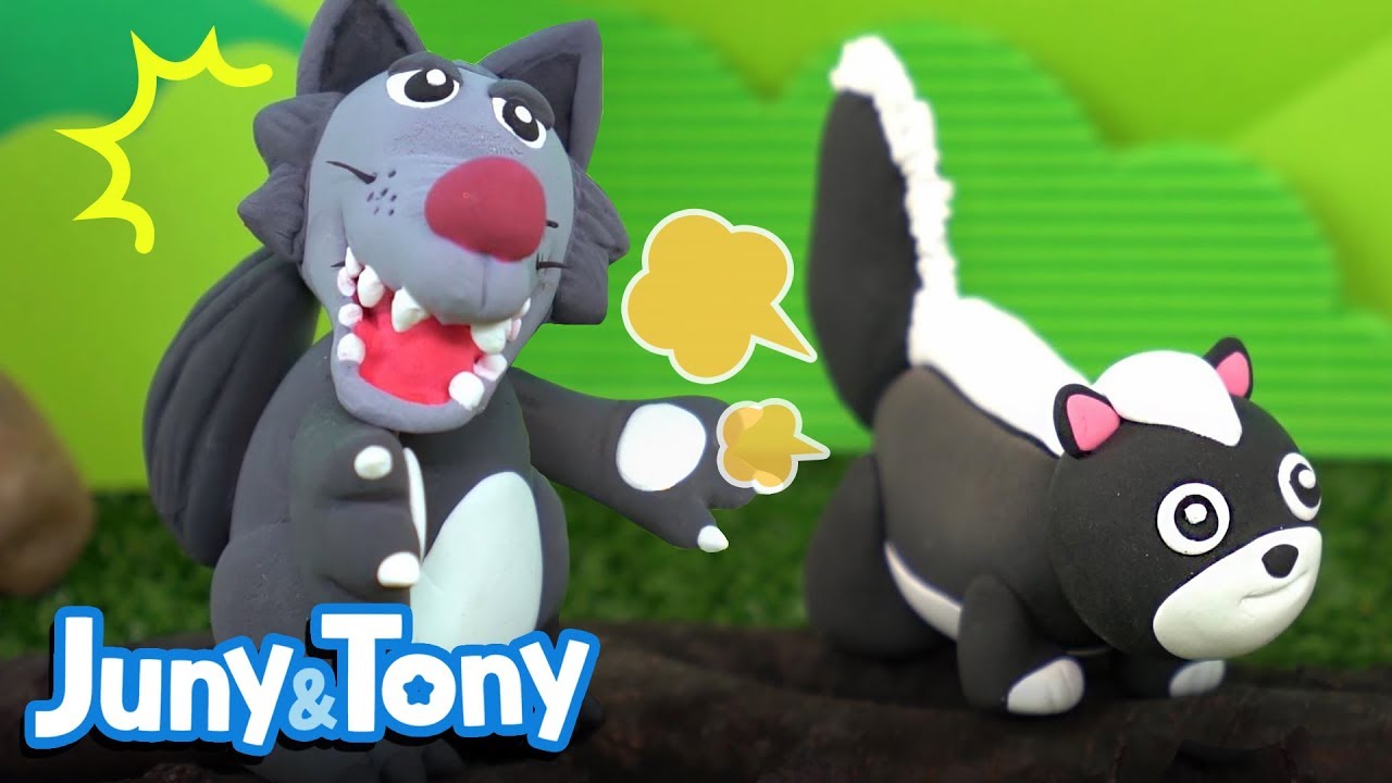 How to Make a Skunk with Clay | Skunk's Farting | Clay Art Songs for Kids | JunyTony