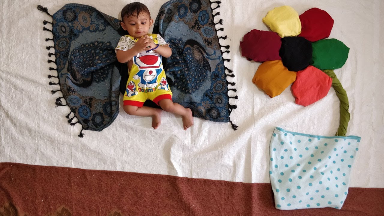 Butterfly Flower Theme Baby Photoshoot |  Easy Baby Photoshoot at Home Ideas | 