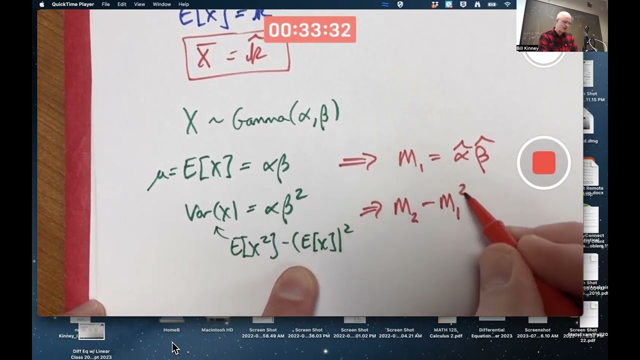 Prob & Stats, Lec 20A: Method of Moments Estimation for Geometric, Poisson, and Gamma Distributions