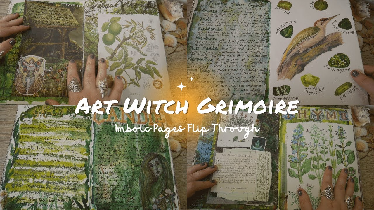 Art Witch Grimoire - Imbolc Pages Flip Through & Inspiration for Imbolc
