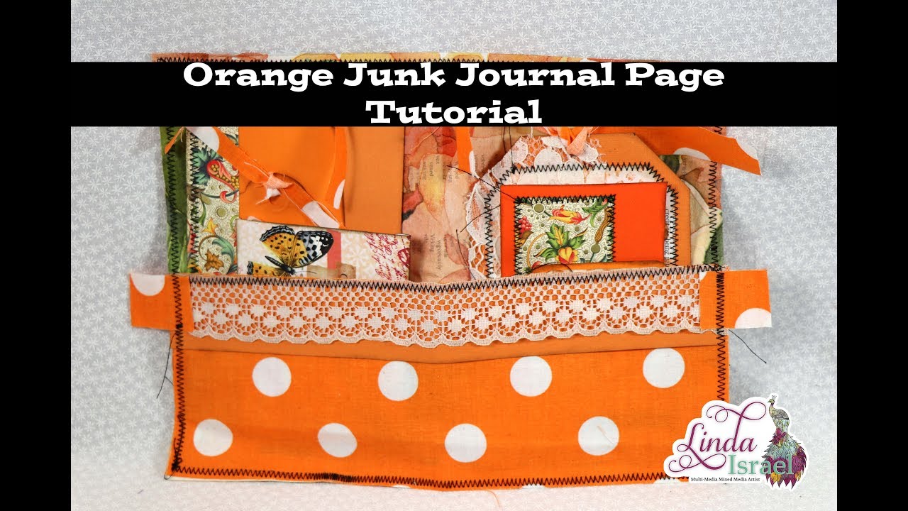 Orange Junk Journal Page Tutorial for Rainbow Journal