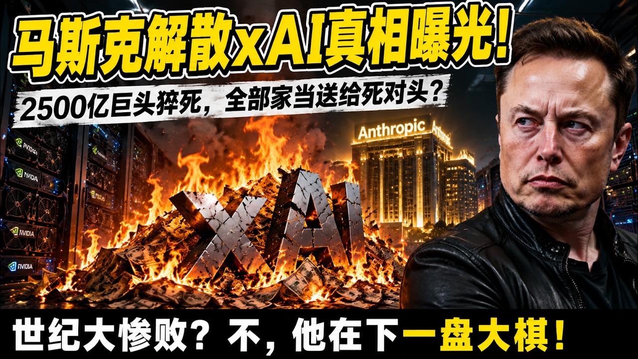 馬斯克解散估值2500億xAI真相曝光！燒光130億認輸離場？背後隱藏4層驚天佈局！放棄大模型壟斷「太空算力」，這才是真正的降維打擊！ #馬斯克 #xAI解散 #太空算力 #人工智能 #商業佈局