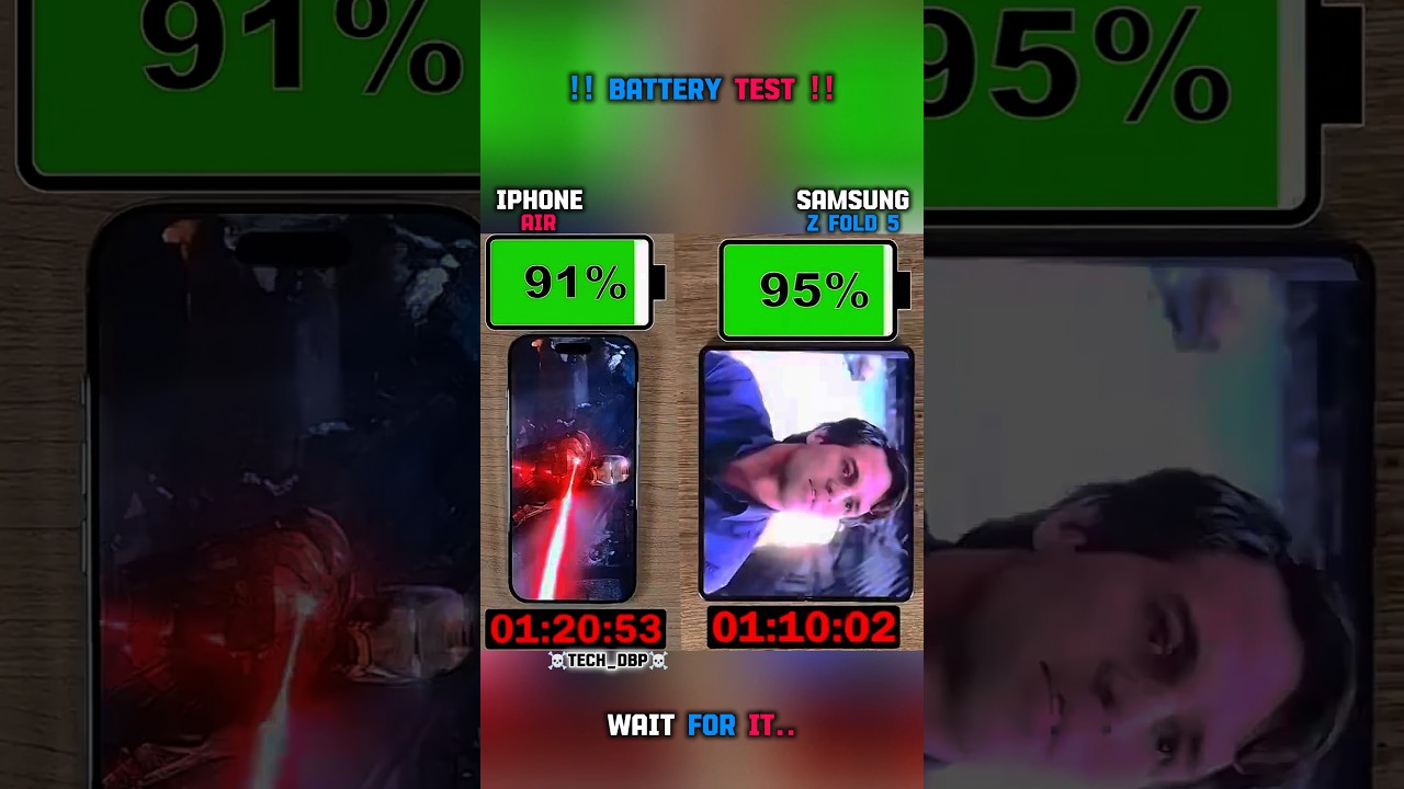 ⚡🚀 IPHONE AIR VS SAMSUNG Z FOLD 5 BATTERY TEST!!