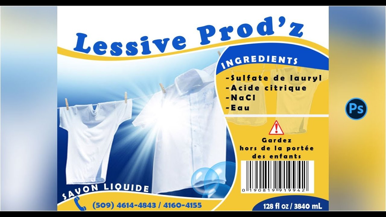 How to create a simple liquid soap label design in Photoshop