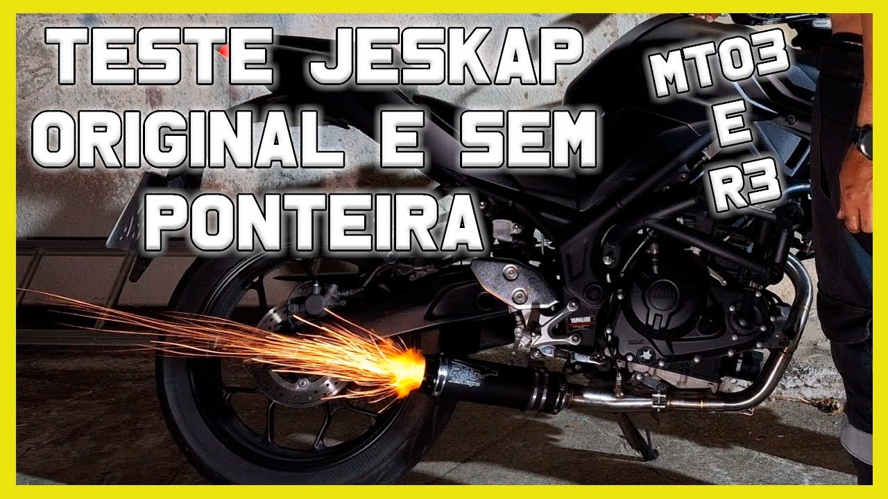 Testando escapamento JesKap Full inox R35, original e sem a ponteira original - MT03 e R3!!!