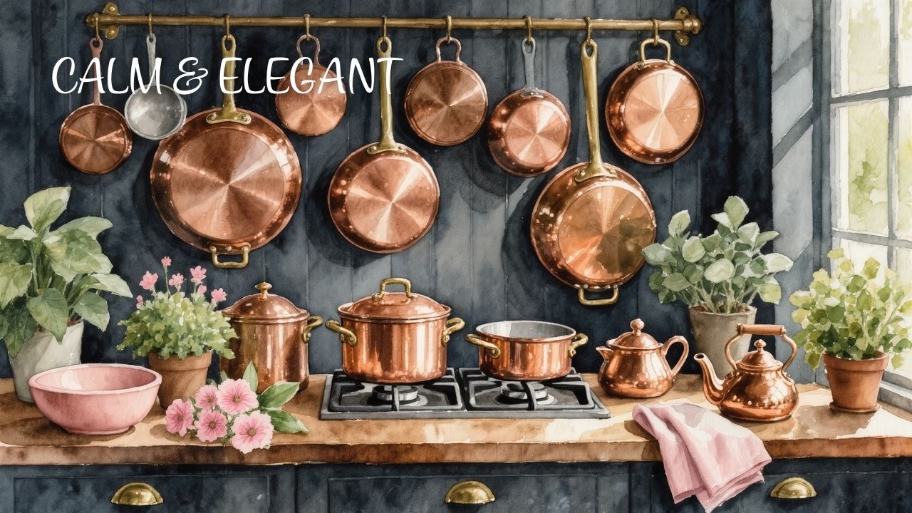 Calm Spring Kitchen in Navy & Copper ✨ Slow Living Music