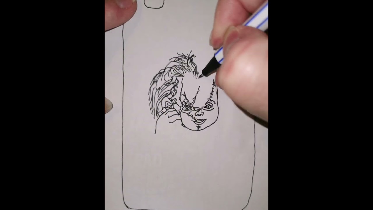 Halloween Chucky #zeichnen Cover #handy #creepy #horror Music #halloween 