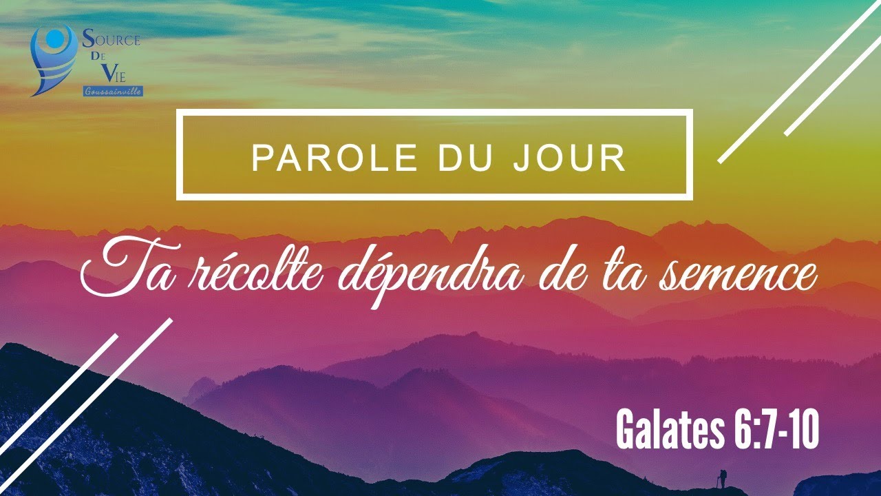 229 - Parole du jour : ta récolte dépendra de ta semence - Galates 6:7-10