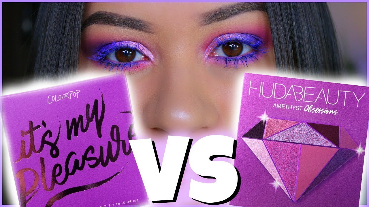COLOURPOP IT'S MY PLEASURE PALETTE VS HUDA BEAUTY AMETHYST OBSESSIONS