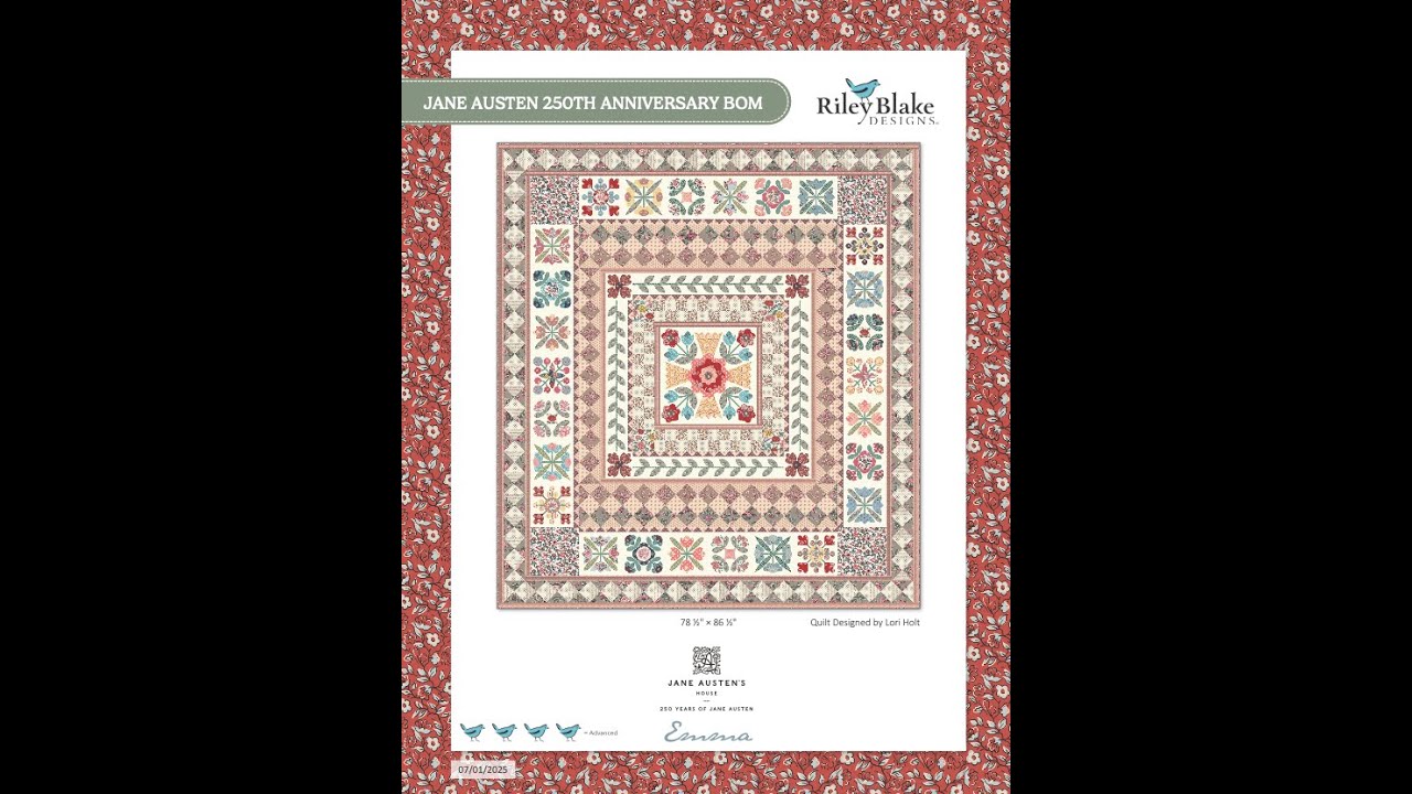 Jane Austen 250th Anniversary Quilt Kit by Lori Holt and Riley Blake Designs - Unboxing and Supplies