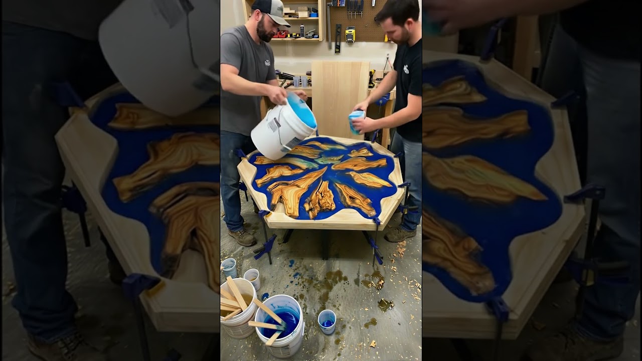 Making a Luxury Blue Epoxy Table! 🪵✨