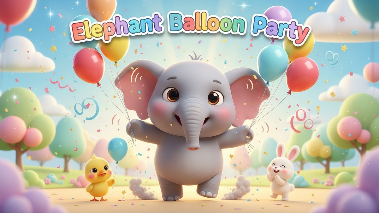 Elephant Balloon Party — Nursery Rhyme, Playful Celebration, and Colorful Fun
