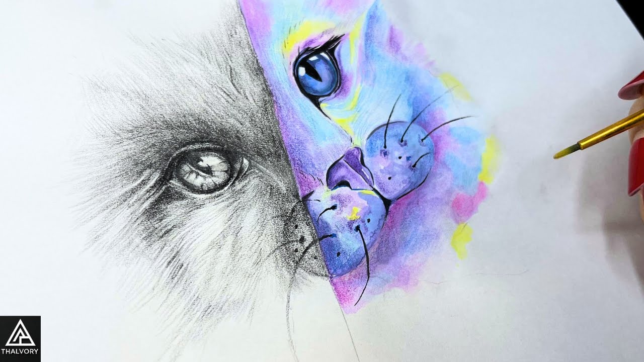 Pencil vs. Paint | Which Side of the Cat Looks REAL?
