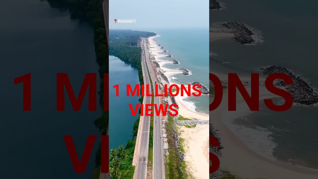 Maravanthe Beach Road | Udupi | Highway Cross Between Sea And River | #maravanthe #udupi #karnataka