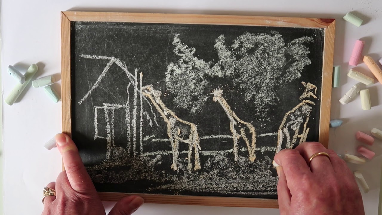 ASMR Chalkboard Drawing (no talking)