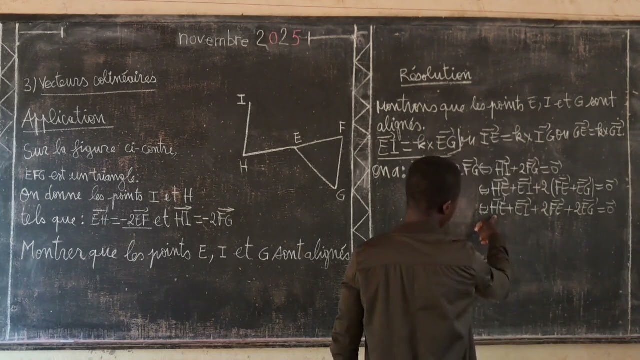 Vecteurs colinéaires et points alignés 3eme maths &V34