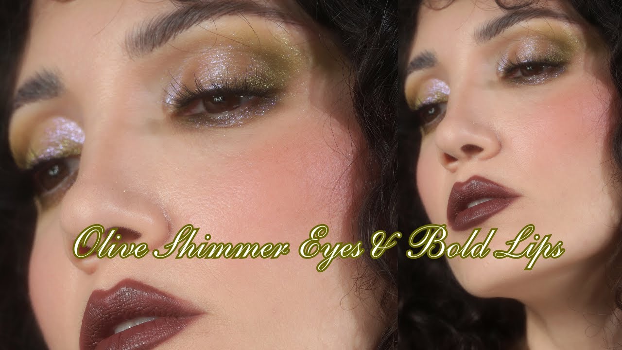 Sparkly Olive Smoky Eye + Vampy Lips | Bold Night-Out Makeup Tutorial