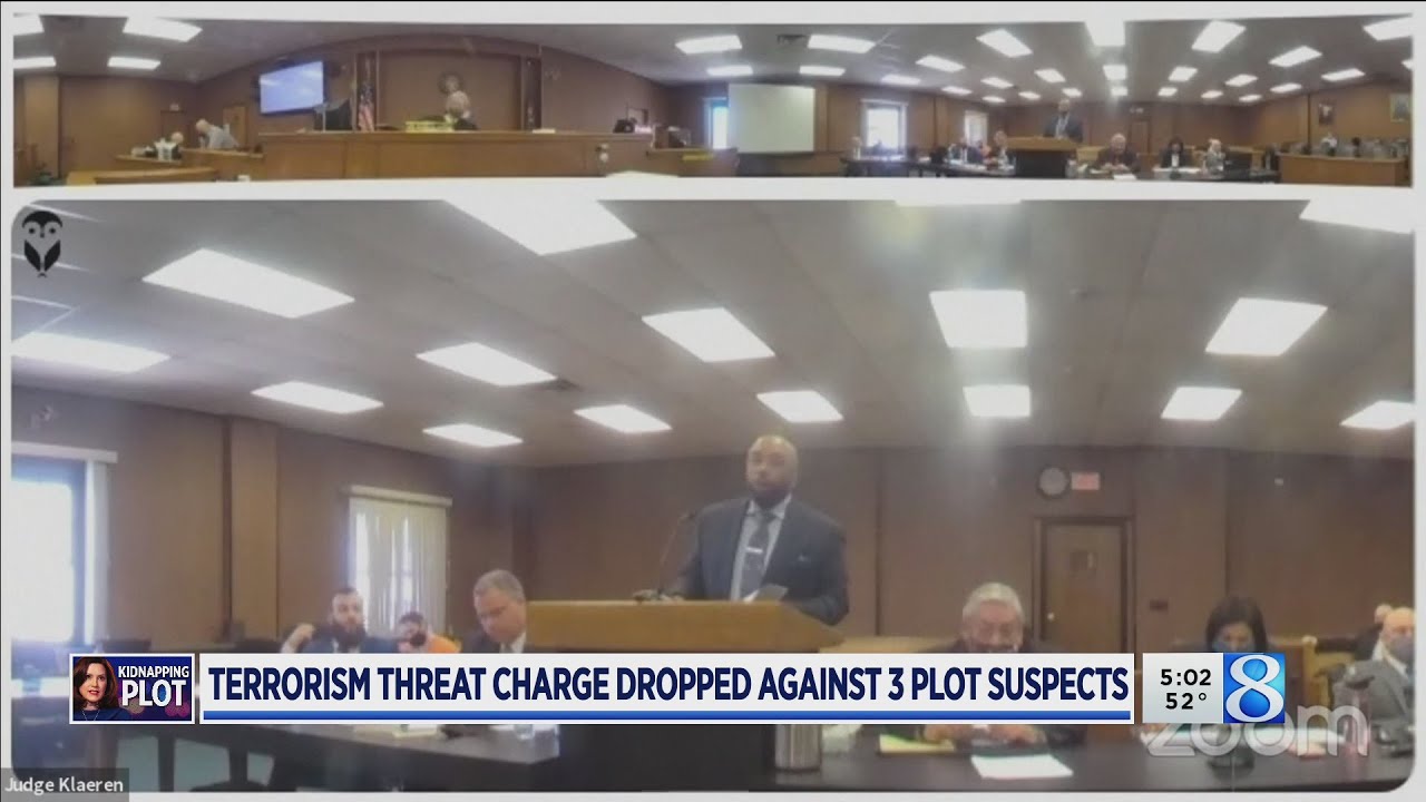 Terrorism threat charge dropped against 3 plot suspects