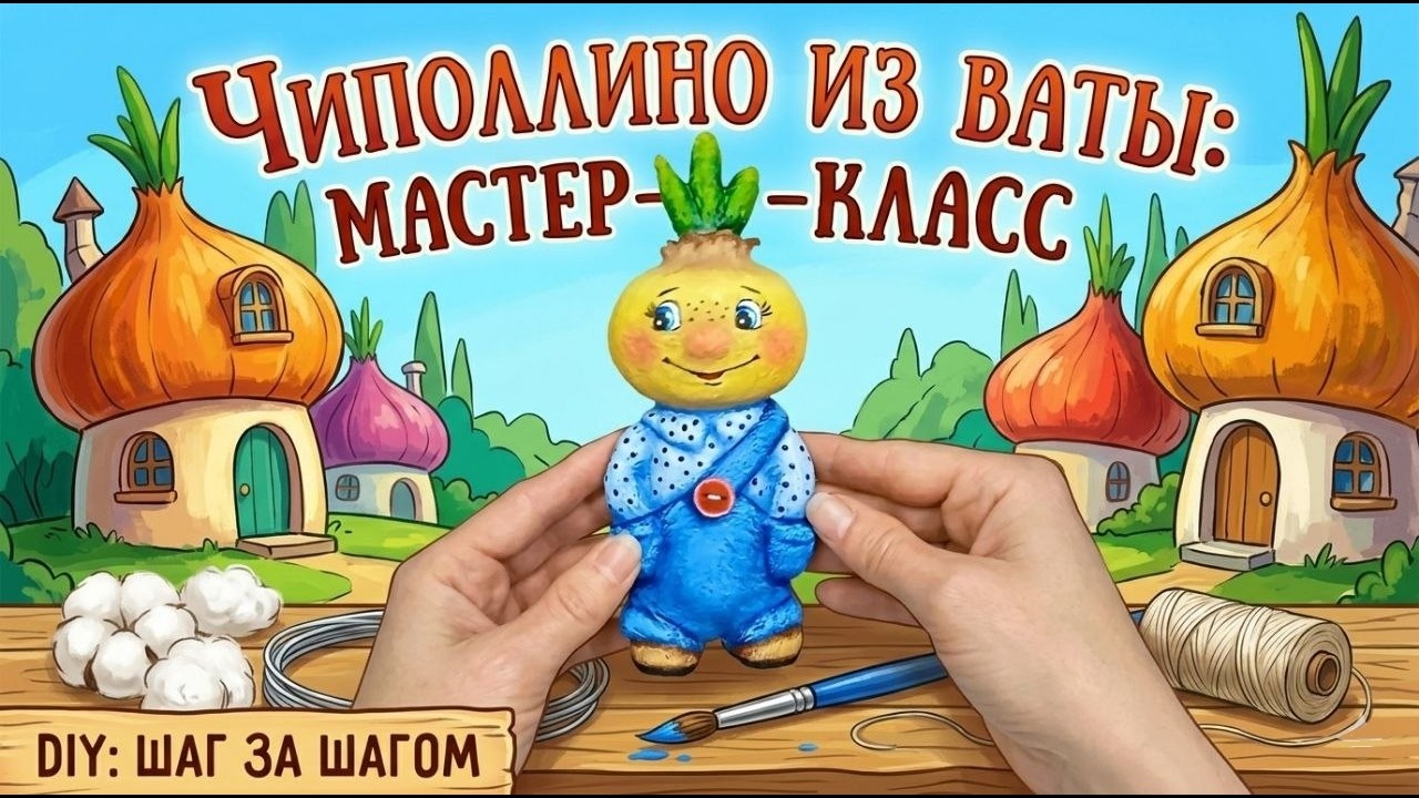 МК Чиполлино из ваты / Ватная игрушка  / DIY Cipollino